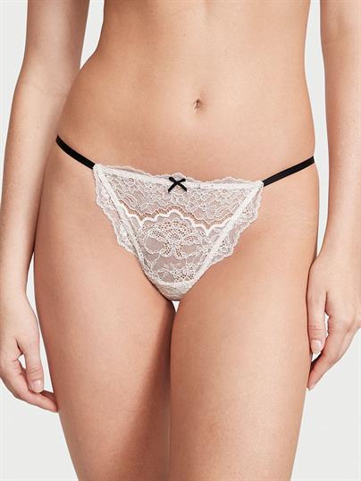 Ayarlanabilir Askılı Dantel V-String Külot