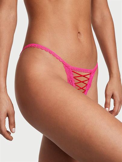 Bağcıklı Crotchless String Bikini Külot