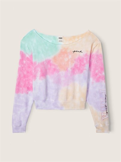 Batik Desenli Kısa Sweatshirt