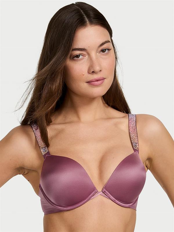 Bombshell Işıltılı Askılı 2 Beden Büyük Gösteren Push-Up Sütyen