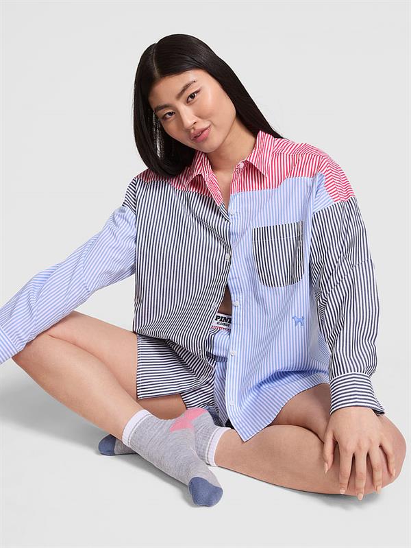Boyfriend Düğmeli Pijama Üstü