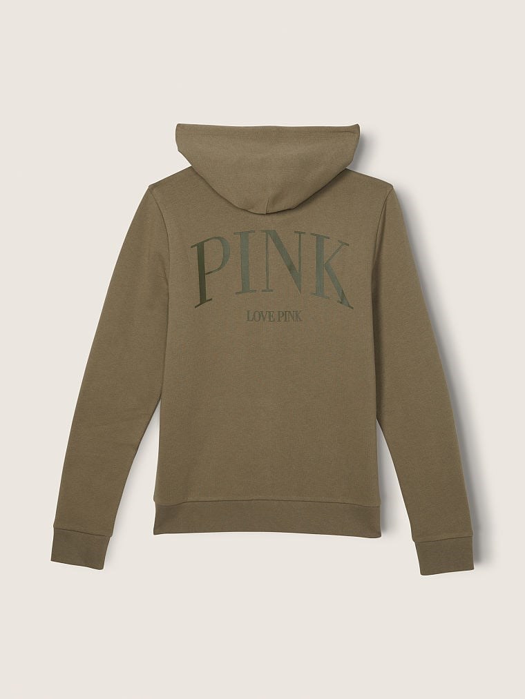 Fleece Zip-Up Everyday Hoodie - Yeşil | Victoria's Secret Pink