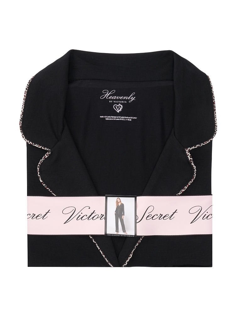 Heavenly by Victoria Süper Yumuşak Modal Uzun Pijama Seti - Siyah