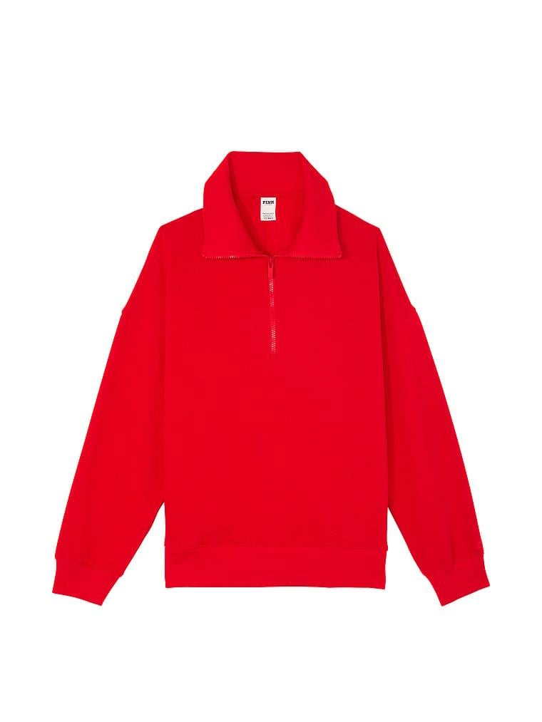 Ivy Polar Yarım Fermuarlı Sweatshirt - Kırmızı | Victoria's Secret