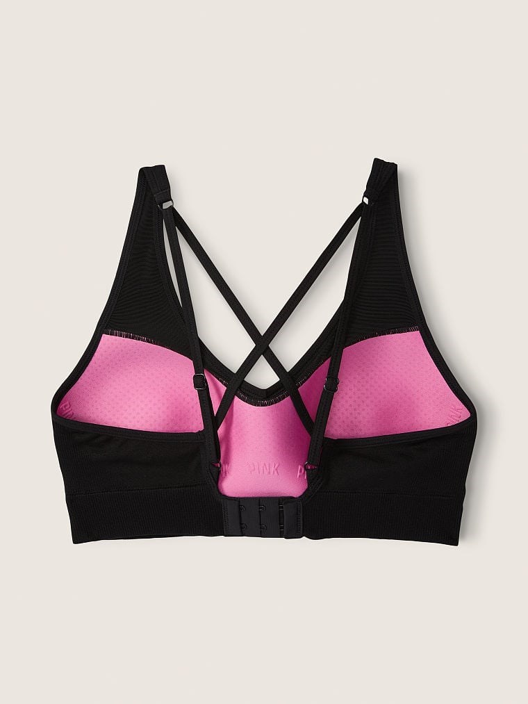 PINK Active Seamless Orta Etkili Sporcu Sütyeni - Siyah | Victoria's Secret  Pink