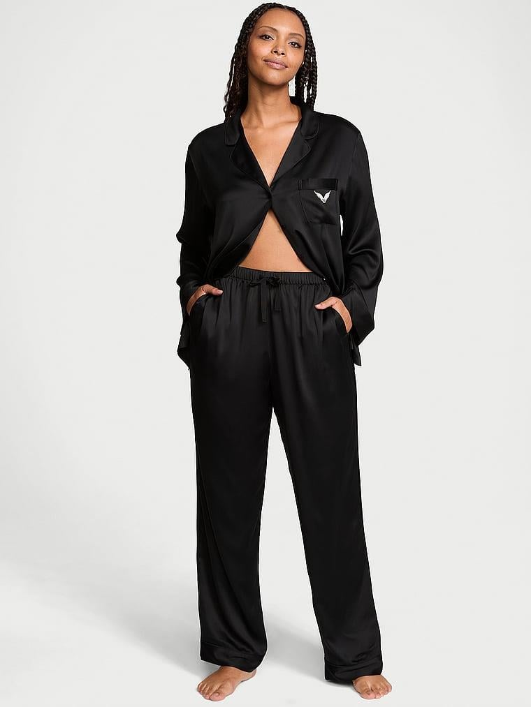 Victoria's Secret☆上下セット Glazed Saten Uzun Pijama Takımı Siyah | Victoria's Secret