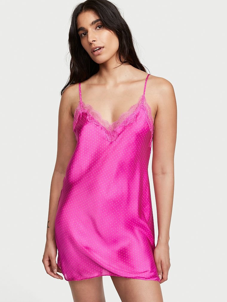 Saten Slip Elbise - Zımba Nokta Çılgın Fuşya VS26425296 | Victoria's Secret  VSL