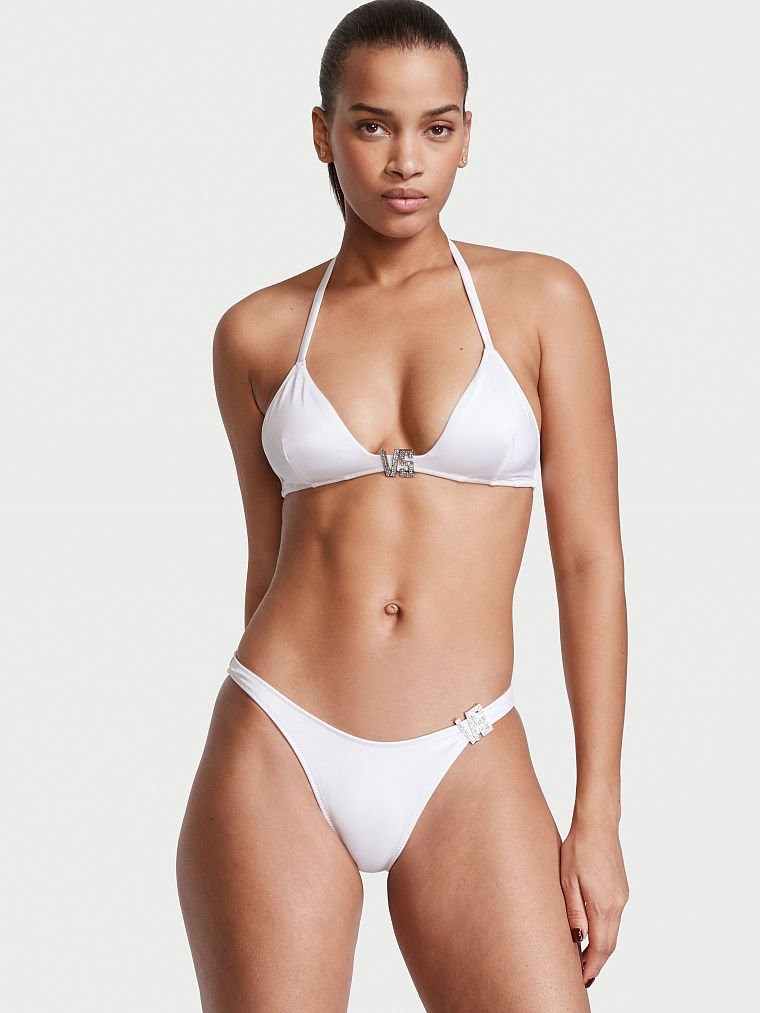 VS Parlak Parçalı Brazilian Bikini Altı - Beyaz VS26432738 | Victoria's  Secret Swim