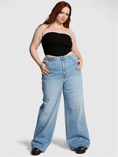 Denim by PINK Yüksek Bel Düz Paça Jean Pantolon
