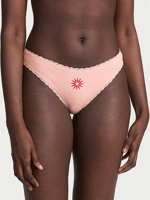 Esnek Pamuklu Pointelle Dantelli Bikini Külot