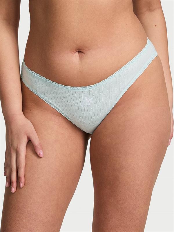 Esnek Pamuklu Pointelle Dantelli Bikini Külot