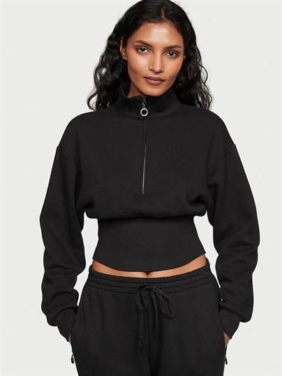 Fermuarlı Balıkçı Yaka Pamuklu Polar Sweatshirt