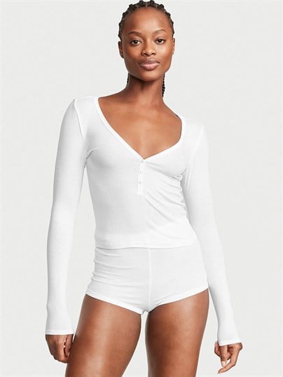 Fitilli Henley Kısa Pijama Takımı
