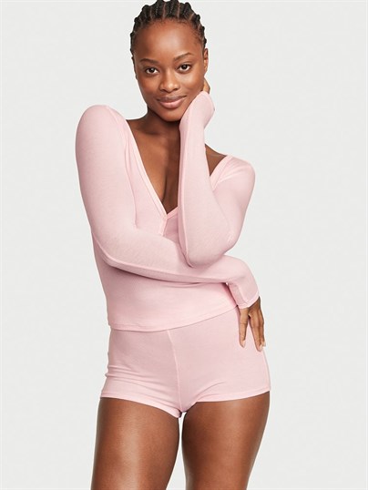 Fitilli Henley Kısa Pijama Takımı