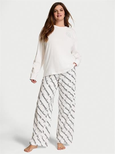 Flanel Uzun Kollu Tişört Pijama Takımı