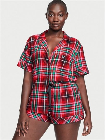 Flannel Kısa Pijama Takımı