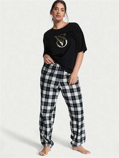 Flannel Tişört Jogger Tee-Jama Takımı