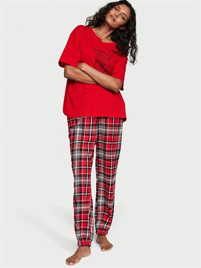 Flannel Tişört Jogger Tee-Jama Takımı