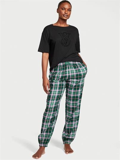 Flannel Tişört Jogger Tee-Jama Takımı