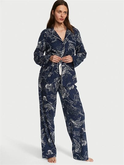 Flannel Uzun Pijama Takımı