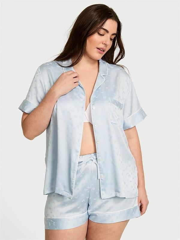 Glazed Saten Şortlu Pijama Takımı