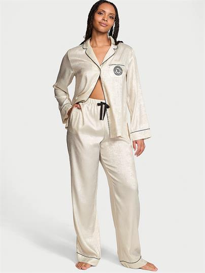 Glazed Saten Uzun Pijama Takımı