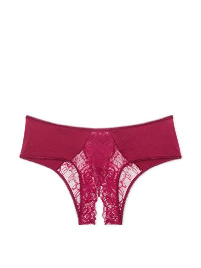 Gül Dantelli Crotchless Cheeky Külot