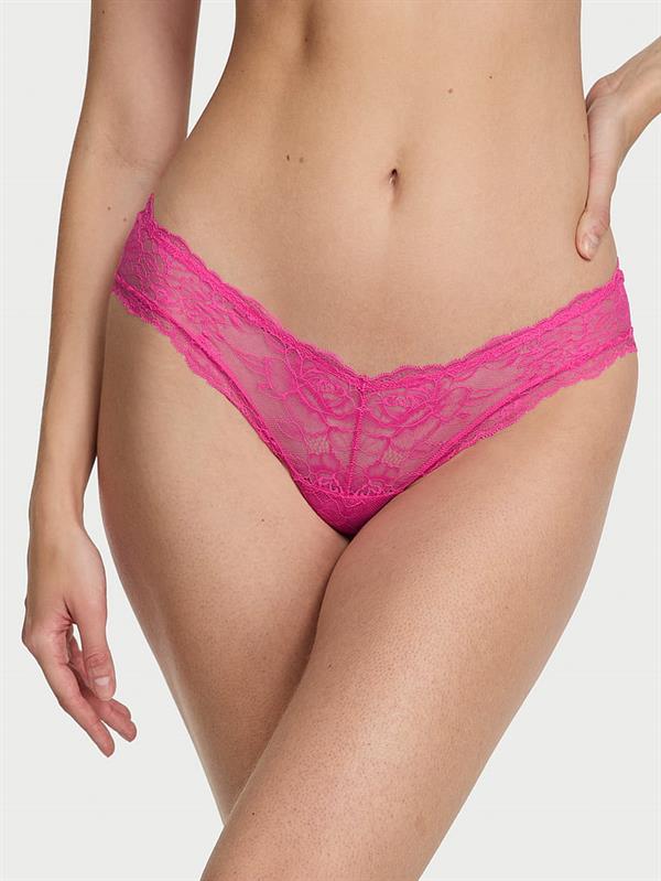 Gül Dantelli Derin Bacak Kesim Cheeky Külot
