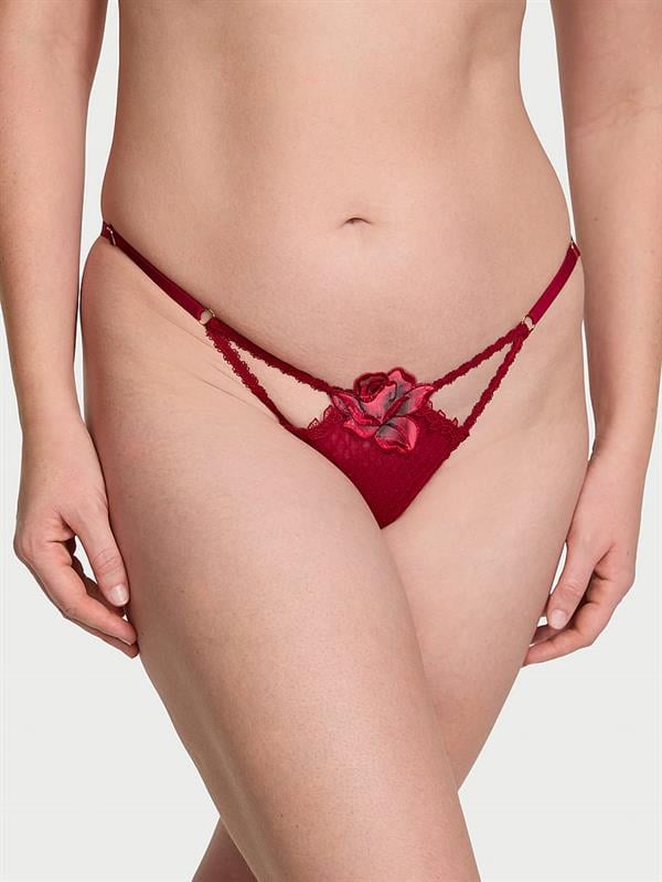 Gül Detaylı Askılı Brazilian Külot
