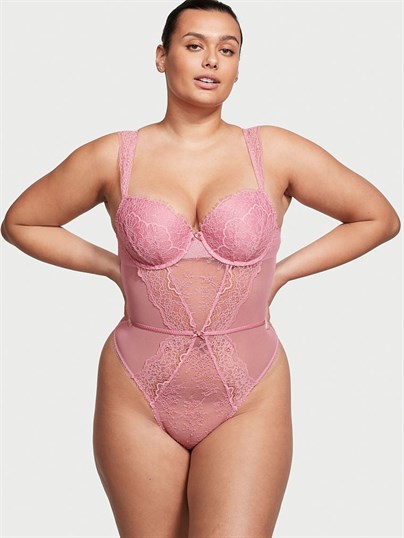 Hafif Astarlı Dantelli Demi Teddy