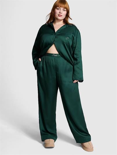 İpeksi Işıltılı Uzun Pijama Takımı