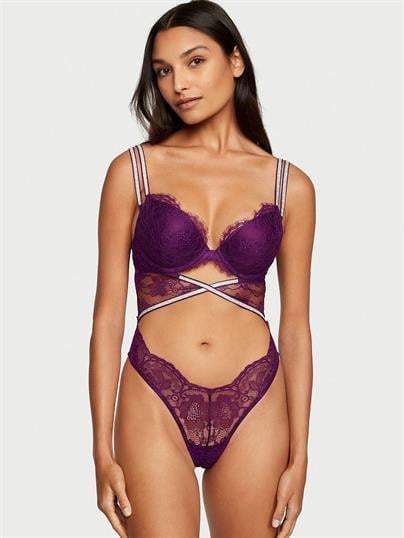 Işıltı Askılı Dantelli Push-Up Teddy
