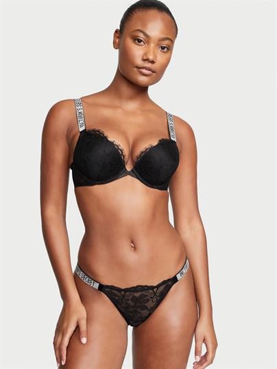 Işıltılı Askılı Dantelli Bikini Külot
