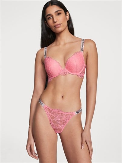Işıltılı Askılı Dantelli Cheeky Külot