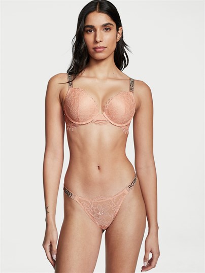 Işıltılı Askılı Dantelli Cheeky Külot