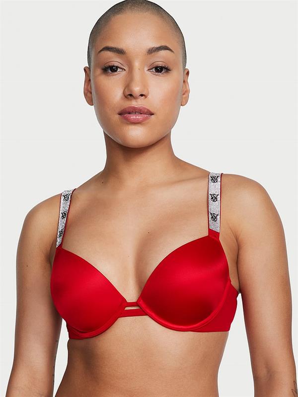 Işıltılı Askılı Push-Up Sütyen