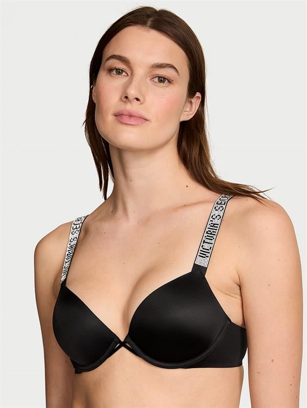 Işıltılı Askılı Push-Up Sütyen