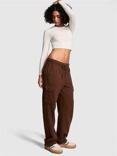 Ivy Fleece Düz Paça Kargo Eşofman Altı