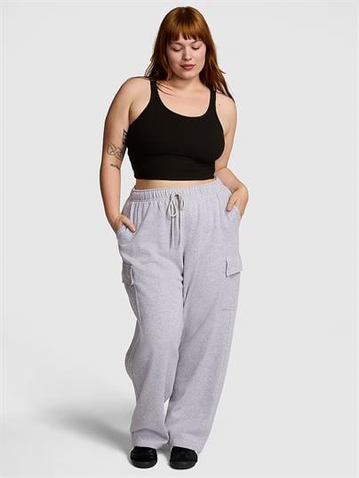 Ivy Fleece Düz Paça Kargo Eşofman Altı