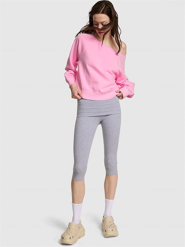 Ivy Fleece Off-The-Shoulder Sweatshirt