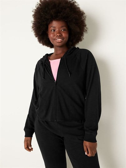 KIRÇILLI FERMUARLI KAPÜŞONLU SWEATSHIRT
