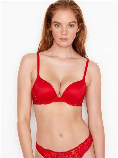 Lace Detail Shimmer Push-up  Bra