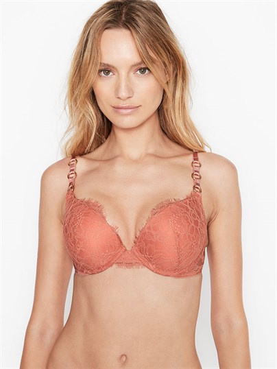 Lace Ring Hardware Push-up Bra