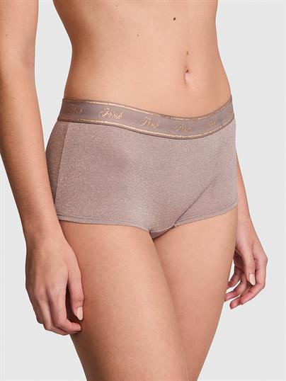 Logolu Pamuklu Işıltılı Boyshort Külot