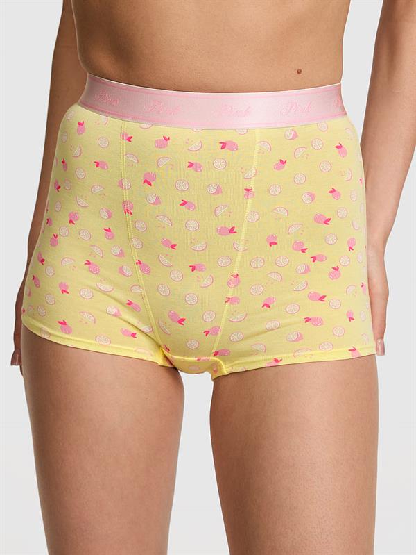Logolu Pamuklu Yüksek Bel Boyshort Külot