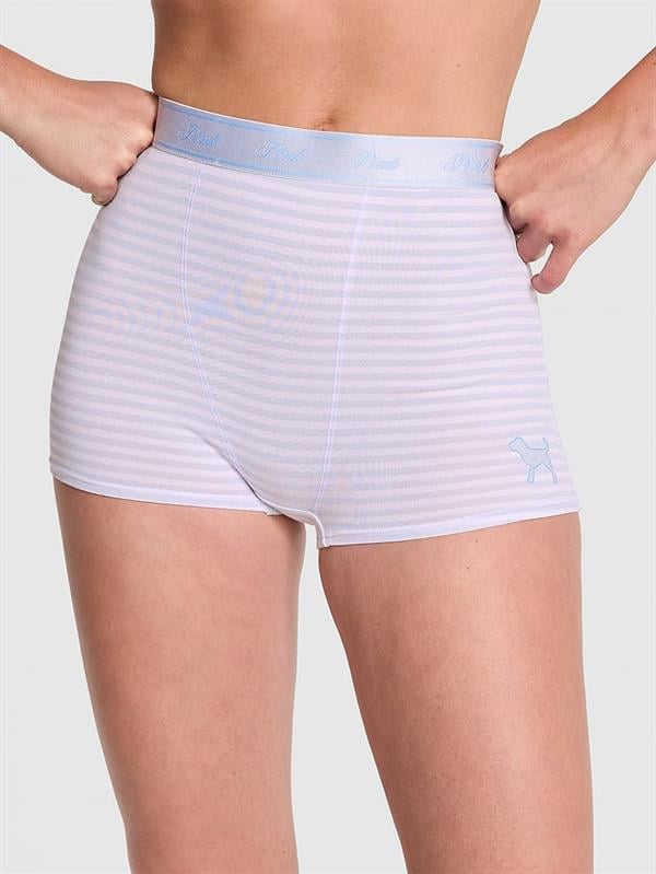 Logolu Pamuklu Yüksek Bel Boyshort Külot
