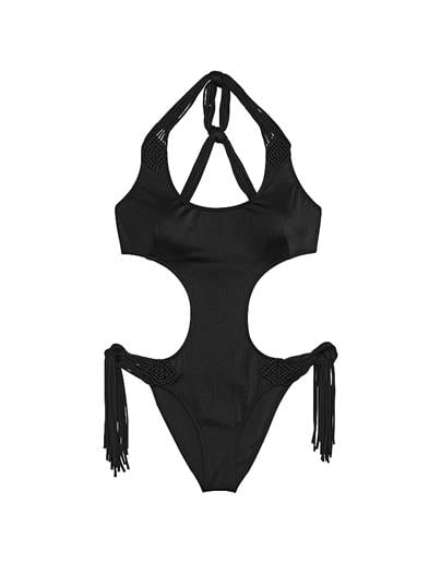 Makrome Püsküllü Monokini Tek Parça Mayo