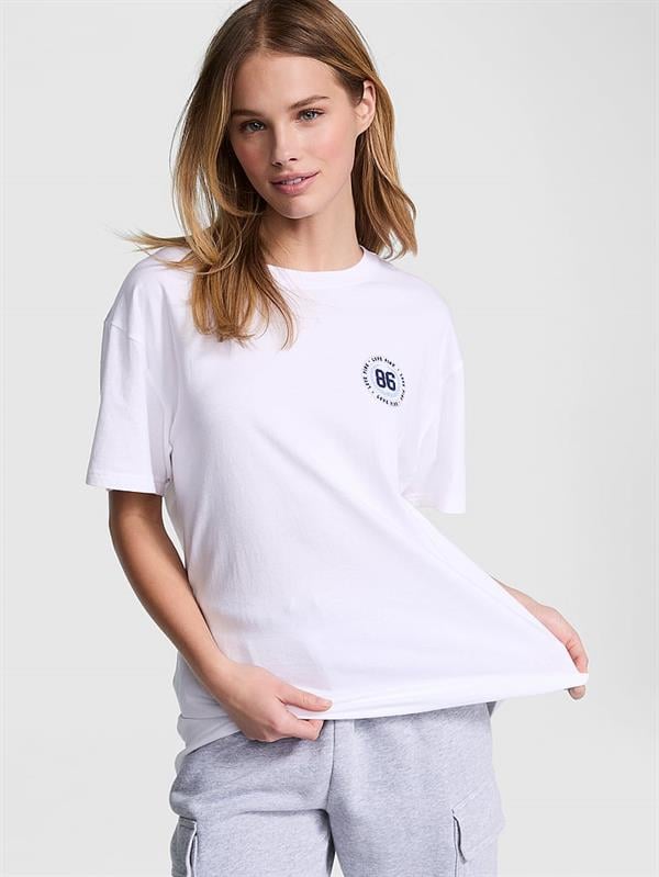 Oversize Kısa Kollu Kampüs Tişört