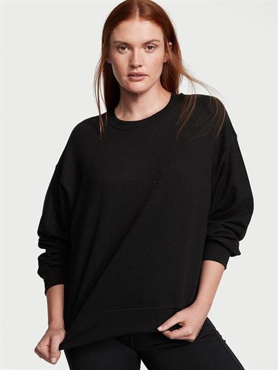 Pamuklu Bisiklet Yaka Oversize Polar Sweatshirt