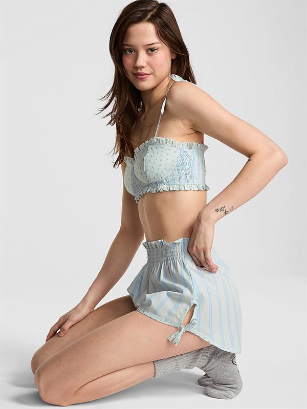 Pamuklu Bralette & Fırfırlı Şort Takım